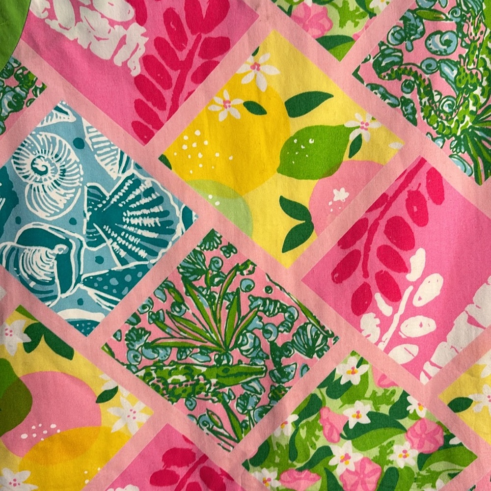 Lilly Pulitzer Vintage Pink Tile Patchwork Dress size 8 great shape colorful - Picture 4 of 10